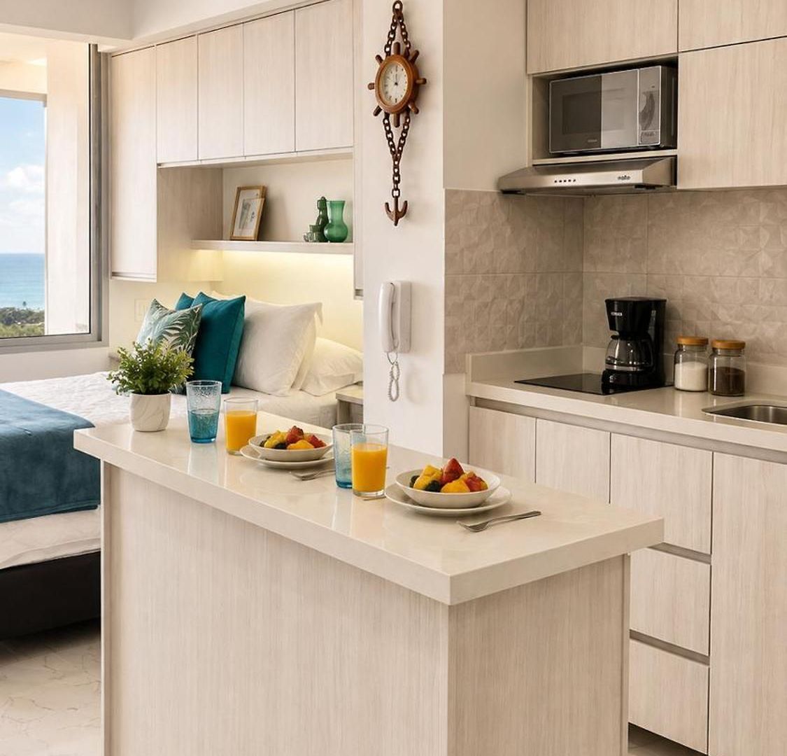 Cb726 | Moderna Frente Al Mar Con Balcón Y Cocina Con Isla